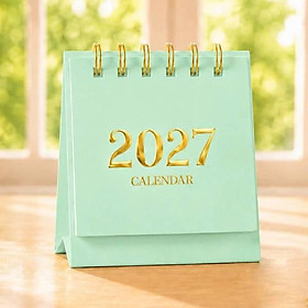 Lịch Để Bàn Mini - Size XS - 6.5 x 7 cm - Linh Lan 2027-LL - Màu Xanh Mint