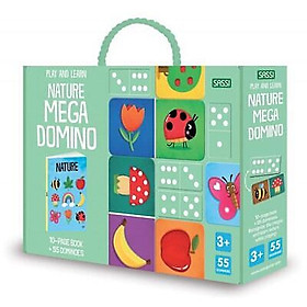 Bộ đồ chơi domino kèm sách cho bé 3+ học số và tiếng anh Mega Domino Nature