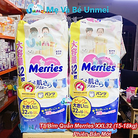 Combo 2 Gói Tã/bỉm quần Merries Jumbo XXL32 (32 Miếng) Dành Cho Bé 15-28kg - Mevabeunmei