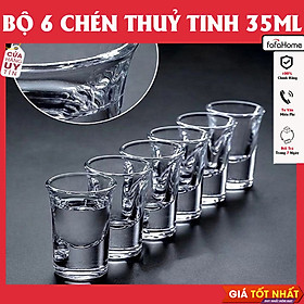 Mua Bộ 6 Chén Uống Rượu Thuỷ Tinh Bộ 6 Ly Uống Rượu Thủy Tinh Cao Cấp 35ml Đế Dày
