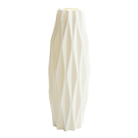 2X Minimalism Plastic Dry Flower Vase Photo Prop Home Living Room Desktop White