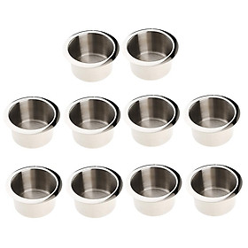 10x Stainless Steel Cup Drink Holder Polished for Marine Car Truck Camper RV