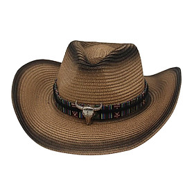 Western Cowboy Hat Cowgirl Sun Hat Costume for Teens Men's Women's Khaki