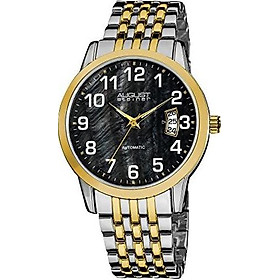August Steiner Men's Automatic Watch - Mother of Pearl Dial with 3 Day Date Window On Stainless Steel Bracelet - AS8026