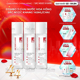 Combo 3 Chai Nước Hoa Hồng Sắc Ngọc Khang 145ml