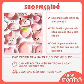 Mua Bát Ăn Dặm Gốm Sứ Màu Hồng Cao Cấp Nhiều Hình Cho Bé