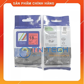 Nhãn In HZE-FX441 - Đen nền đỏ 18mm x 8m - Dùng cho máy in BROTHER - AIMO - PUTY [Hàng nhập khẩu]