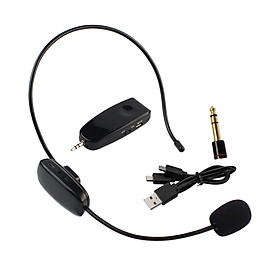 Wireless Microphone Headset, UHF Wireless Headset Mic System, 164 ft Range, with 6.35mm Adapter for Voice Amplifier, PA System, Speakers, Teaching