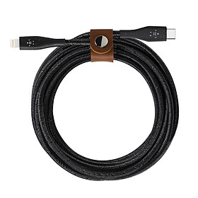 Mua Cáp sạc USB Type C to Lightning Belkin Duratek Plus + strap da  chứng chỉ MFi vĩnh viễn  1.2m  sạc nhanh PD  cáp cao cấp siêu bền - Hàng chính hãng