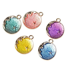 5 Piece Mixed Color Alloy Moon Star Pendants Charms Jewelry Making Findings