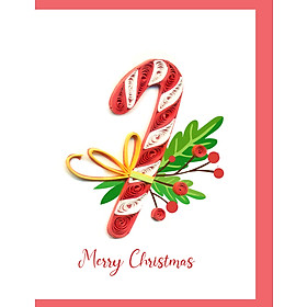 Thiệp Nghệ Thuật Giấy Xoắn - Kẹo Gậy Thần Kỳ - The Magic Candy Cane - Christmas - Việt Net - 6.5x8.5