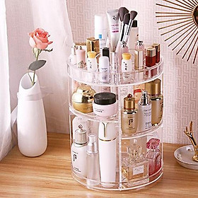 Mua Kệ mỹ phẩm xoay 360 độ  khay đựng mỹ phẩm đồ trang điểm hình trụ