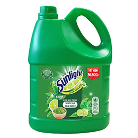 Nước Rửa Chén Khử Mùi Tanh Sunlight Matcha Trà Nhật Mới (3.6kg / Chai)