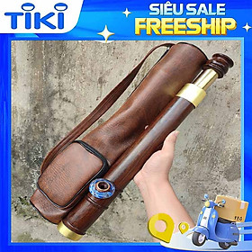 Mua Điếu Cày gỗ chơn Mini Du Lịch Chống Đổ Nước 45keos 65cm Tặng Túi Da kèm phụ kiện
