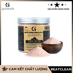 Muối hồng Himalaya GUfoods (dạng hạt mịn) - Tự nhiên, Giàu khoáng chất vi lượng, Không phụ gia, Không tinh chế - Hũ 400g