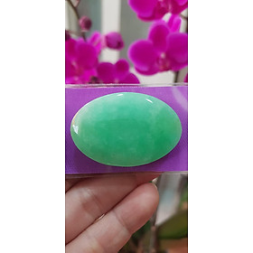 Mặt Lắc Tay Oval to đá ngọc cẩm thạch xanh tự nhiên Size đại Dài 42mm x ngang 28mm x dầy 4mm Nữ lên lắc tay vàng 1 mặt Oval to đẹp sang lắm món quà tặng Mẹ, tặng vợ người thân yêu ý nghĩa ạ