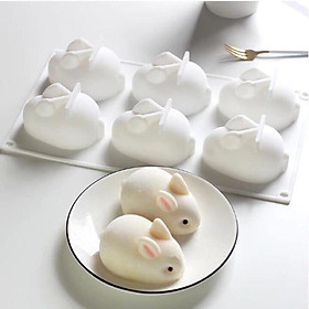 Mua Khuôn silicon hình thỏ 3D 6 ô