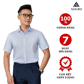 áo sơ mi cộc tay cotton chống nhăn nam Aligro ALGS-C111