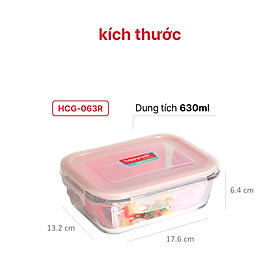 Bộ hộp thủy tinh chia ngăn kèm túi giữ nhiệt HAPPYCOOK, HCG-02RRD