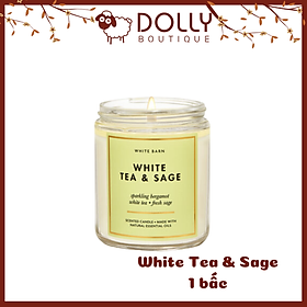 Nến Thơm 1 Bấc B.B.W WHITE TEA & SAGE Single Wick Candle198g