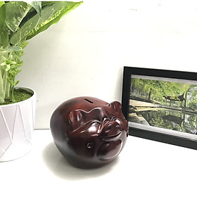 Tượng Đầu Heo Gỗ Nguyên Khối Phong Thủy - Chiêu Tài Lộc - Size Lớn