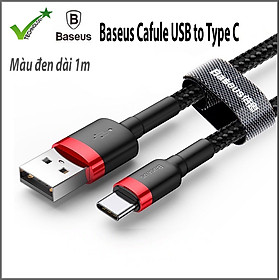 Cáp sạc nhanh, truyền dữ liệu tốc độ cao Baseus Cafule Type C cho Samsung S9/S10/ Note8/ Note9/ Xiaomi/ Huawei/ Oppo/Nokia ( 3A, Sạc nhanh Quick charge 3.0, Siêu bền) - Hàng Chính Hãng