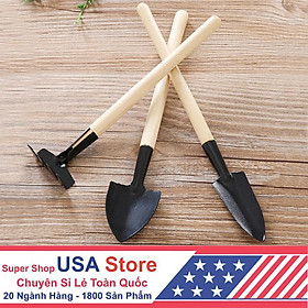 (Video Review) Bộ Cuốc Xẻng Mini Trồng Cây Cảnh - Dụng Cụ 3 Món Chăm Sóc Cây Cảnh Bonsai, Làm Vườn, Chăm Xương Rồng