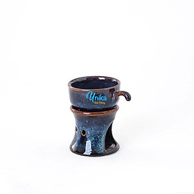 Mua Bộ Đèn Giữ nóng Cà Phê - Bộ Đèn Đốt Tinh Dầu Men Xanh Hoả Biến - Bộ cafe nóng -  Gốm Sứ Unika Bát Tràng