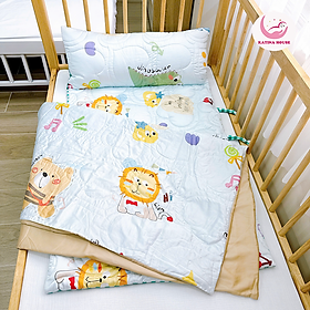 Bộ Túi nệm kèm chăn Katina House cho bé đi học vải Tencel 60s bóng mượt mát lạnh, phù hợp mầm non tiểu học