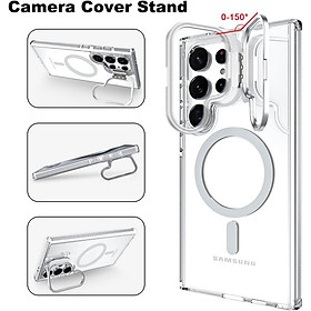 Ốp Lưng cho Samsung Galaxy S25 Ultra Trong Suốt Kiêm Giá Đỡ Raigor Inverse Rita Case Hỗ Trợ Sạc Không Dây Magnetic Viền Chống Sốc - Hàng chính hãng - Xám