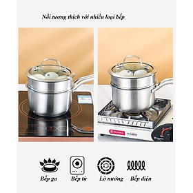 Nồi nấu bột INOX 304 kèm xửng hấp đồ ăn cho bé