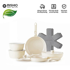 Bộ 5 nồi chảo Ceramic quai rời 15 món (trắng) - 96112608