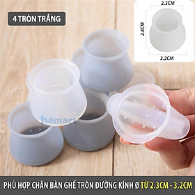 COMBO 4 Miếng Lót Chân Bàn Ghế Silicone Bọc Chân Bàn Ghế Vuông & Tròn Tiện Lợi