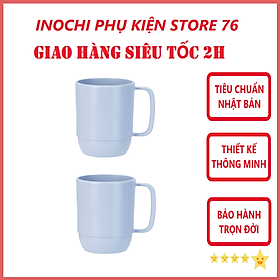 Combo 2 Cốc Nước Amori 350ml Sản Xuất Theo Tiêu Chuẩn Nhật Bản An Toàn Khi Sử Dụng - Chính Hãng Inochi (Tặng khăn lau pakasa)