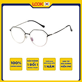 Gọng Kính Cận Nam Nữ LOOK LK832660UF Đen Trong Suốt Kim Loại Mix Nhựa