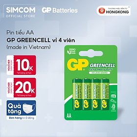 Pin đũa GP Greencell AAA 1.5V (2 viên),Pin AAA GP,Pin chuột máy tính,Pin điều khiển quạt,Pin điều khiển tivi,Pin sử dụng cho các thiết bị nhỏ,Pin đồng hồ treo tường,Pin đồ chơi điện tử trẻ em