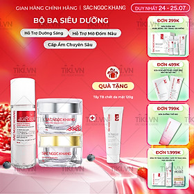 COMBO dưỡng da chuyên sâu kem dưỡng ban đêm 30g + kem dưỡng ban ngày 5 in 1 30g + Serum dưỡng trắng 30ml cho tác dụng nhanh mạnh, toàn diện