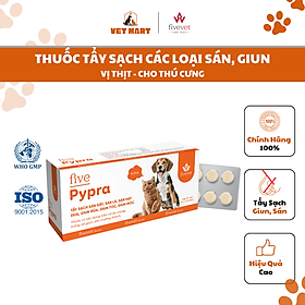 Five Pypra - Vỉ Thuốc Tẩy Các Loại Giun, Sán Cho Thú Cưng