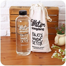 Bình Đựng Nước Water Pongdang Detox 1000ml + Tặng Kèm Túi Vải Dây Rút