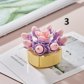 Đồ chơi lắp ráp chậu hoa cây cảnh mini, sản phẩm trang trí, Quà Tặng Sinh Nhật