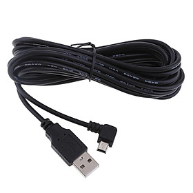 3.5M Mini USB Charger Cable 5V 2A 90 Degree Left DVR  Charging Portable