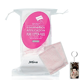 Bông tẩy trang cao cấp Mira (Hộp 50 miếng) tặng kèm móc khóa