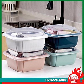 Mua Combo 2 Rổ Nhựa Kèm Chậu 2 Trong 1 Có Nắp Đậy - Giao Màu Ngẫu Nhiên - CH Hương Thị Miễn Phí Vận Chuyển