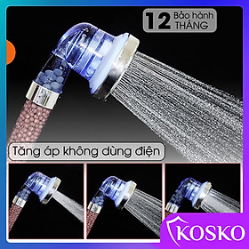 Vòi sen tăng áp Kosko không dùng điện, nhôm nguyên khối, công nghệ tia nước nano mềm dịu làn da