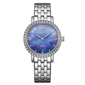 Đồng Hồ Nữ Citizen Pin-Quartz Đính Đá Swarovski Dây Thép Không Gỉ EL3100-55N - Mặt Xà Cừ (31mm)