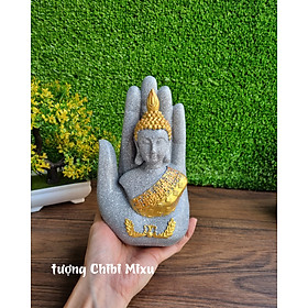 Tượng Phật phong thủy để bàn, Phật Hòa Bình trong lòng bàn tay trang trí quà tặng điêu khắc