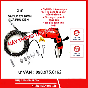 Mua Dây thông tắc cống lò xo đa năng  dùng cho máy khoan dài 3m