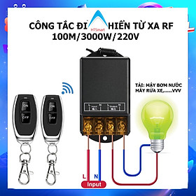 Công tắc điều khiển từ xa cho máy bơm nước máy rửa xe 100m/3000W/220V [MẪU MỚI NĂM 2020-2 TAY ĐIỀU KHIỂN]