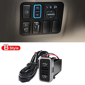 QC3.0 Bộ sạc USB cho Toyota Land Cruiser Prado 120 Phụ kiện trang trí nội thất sửa đổi LC120 2008 2007 2006 2005 2004 2004