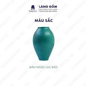Mua Bình hoa  lọ hoa Gốm sứ Bát Tràng cao cấp Men mát dáng lu khía dùng làm quà tặng  trang trí - Làng Gốm Bát Tràng